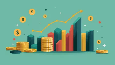 AI-generated graphic representing coins and bars, with dollar signs