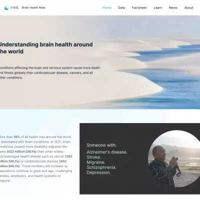 Preview of the brain health atlas website homepage