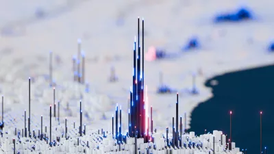 Stylized map image of Mexico City showing where population is most concentrated.