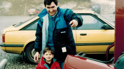  Damian Santomauro with his father on a countryside family trip, in Victoria, Australia, circa 1992. Photo courtesy of Damian Santomauro. 